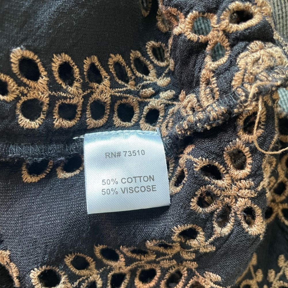 Ivy Jane Black and Brown Patchwork Blouse - Picture 6 of 6